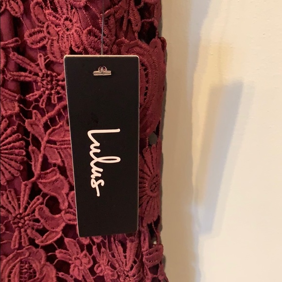 Love Poem Burgundy Lace Mini Dress - Picture 8 of 8